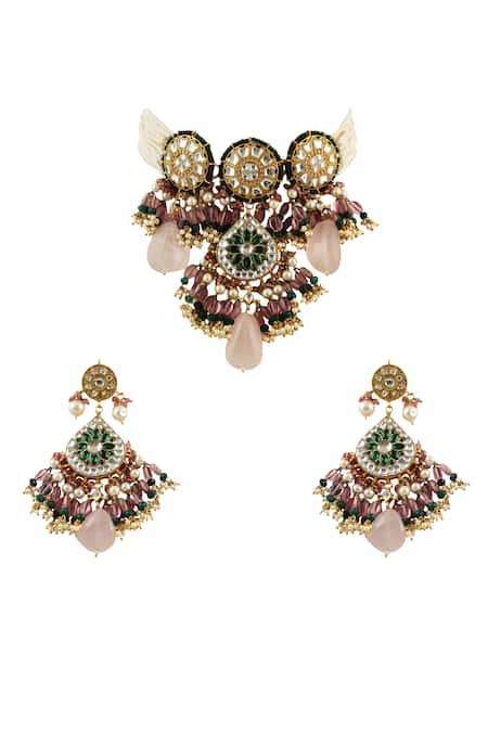 Riana Jewellery Pearl Embellished Necklace Set 