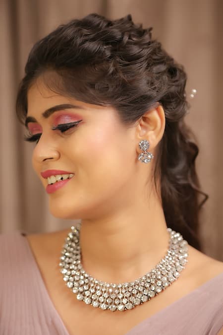 Ishhaara Faux Diamond Embellished Necklace Set 