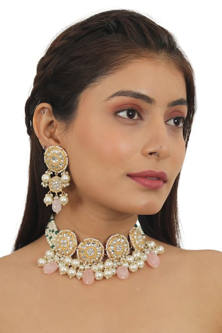 Riana Jewellery Bead Embellished Necklace Set 