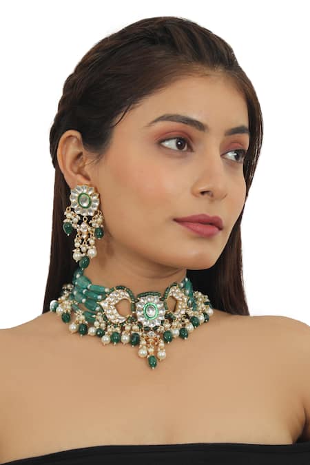Riana Jewellery Bead Drop Necklace Set 
