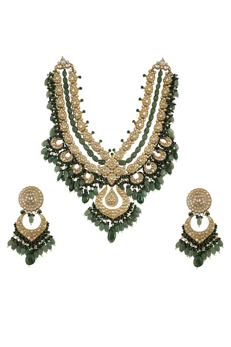 Riana Jewellery Stone Embellished Necklace Set 