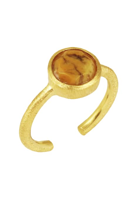 Shop Zariin 22kt Studded Healing Ring at Aza Fashions Shop_Zariin_22kt Studded Healing Ring _at_Aza_Fashions