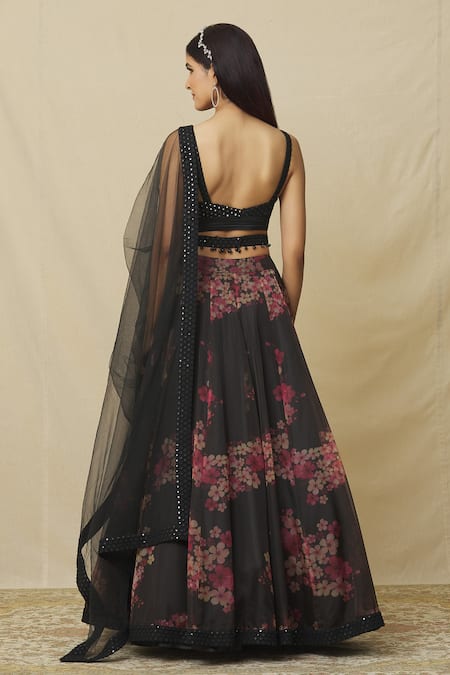 Angad Singh Blossom Print Lehenga Set 