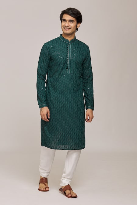 Arihant Rai Sinha Lucknowi Embroidered Full Sleeve Kurta Set 