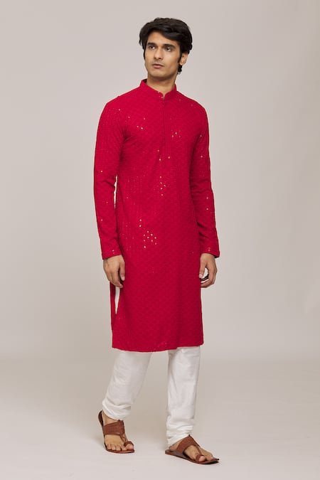 Arihant Rai Sinha Lucknowi Geometric Embroidered Kurta Set 