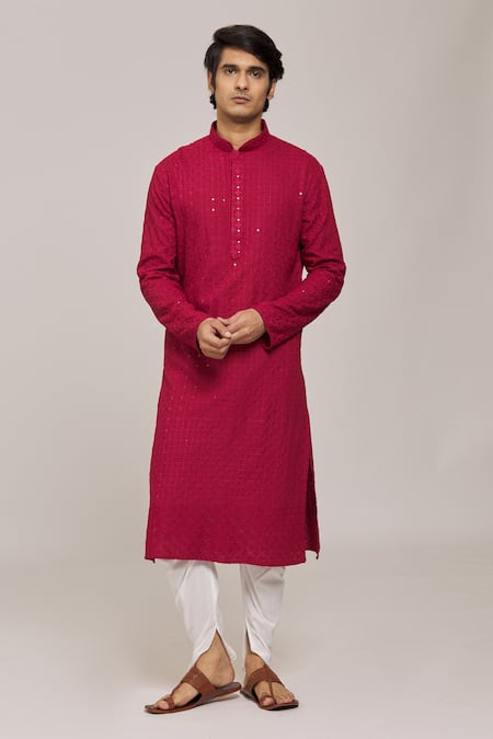 Arihant Rai Sinha Lucknowi & Thread Embroidered Kurta Set 