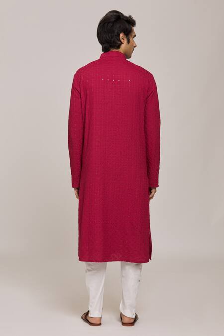 Arihant Rai Sinha Lucknowi & Thread Embroidered Kurta Set 