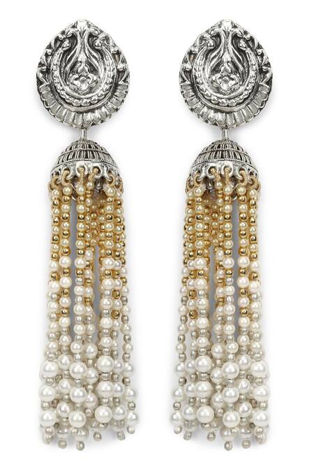 Flipkart.com - Buy Bhana Jewells Classic Designed Gold Plated Jhumka  Earrings With Chain Tassel For Women And Girls Cubic Zirconia, Beads Alloy Jhumki  Earring Online at Best Prices in India