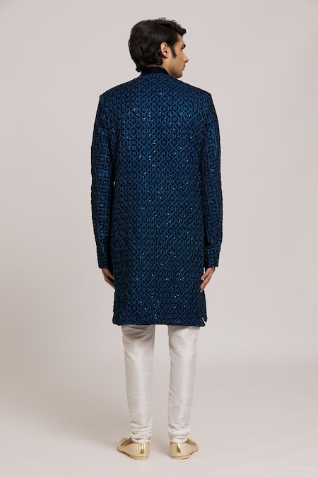 Arihant Rai Sinha Floral Jaali Embroidered Sherwani With Churidar 