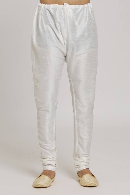 Arihant Rai Sinha_Blue Neoprene, Silk Embroidery Floral Jaali Sherwani With Churidar _at_Aza_Fashions