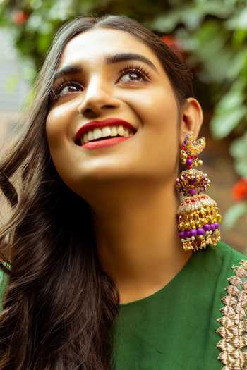 Shop Kanyaadhan By Dhirajaayushi Multi Color Beads Hand Embroidered Jhumkis at Aza Fashions Shop_Kanyaadhan By Dhirajaayushi_Multi Color Beads Hand Embroidered Jhumkis _at_Aza_Fashions