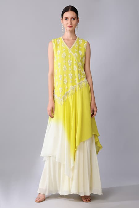 Keith Gomes Ombre Embroidered Tunic & Palazzo Set 