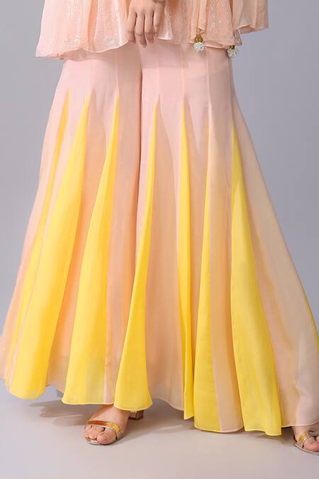 Buy Keith Gomes Pink Georgette, Organza Pearls, Sequins, Yoke Embroidered Tunic And Palazzo Set Online at Aza Fashions Buy_Keith Gomes_Pink Georgette, Organza Pearls, Sequins, Yoke Embroidered Tunic And Palazzo Set _Online_at_Aza_Fashions