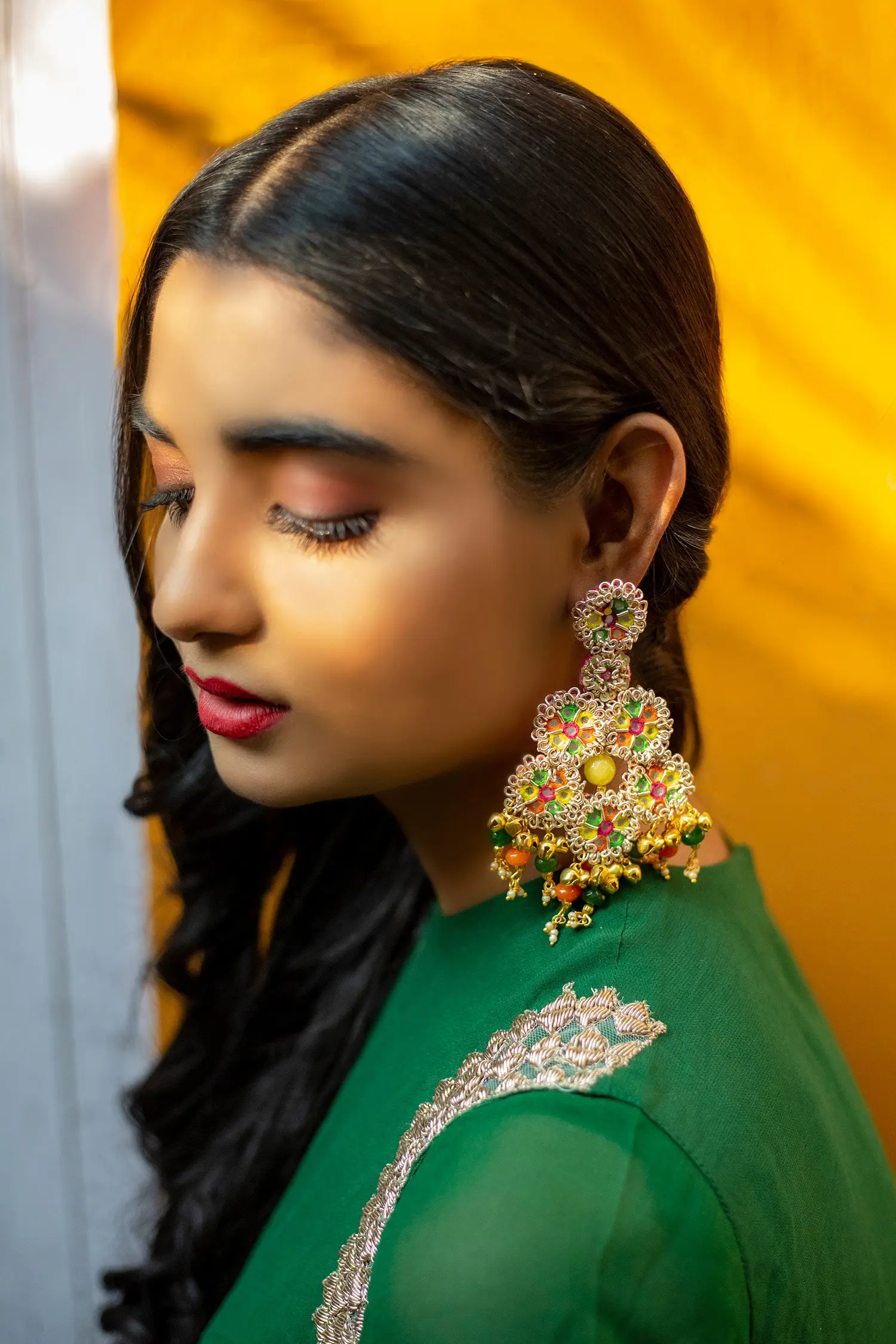 Shop Kanyaadhan By Dhirajaayushi Multi Color Beads Floral Shaped Danglers at Aza Fashions Shop_Kanyaadhan By Dhirajaayushi_Multi Color Beads Floral Shaped Danglers _at_Aza_Fashions