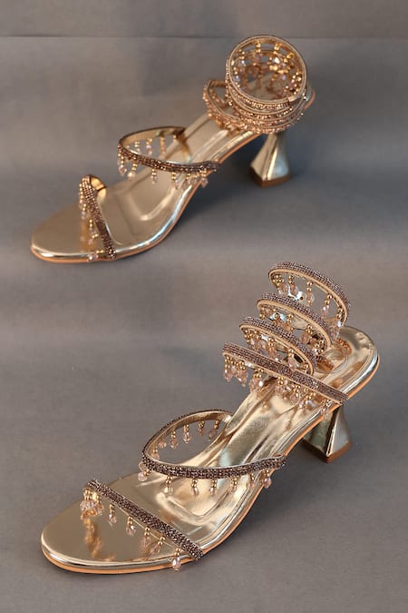 Gold clearance embellished heels