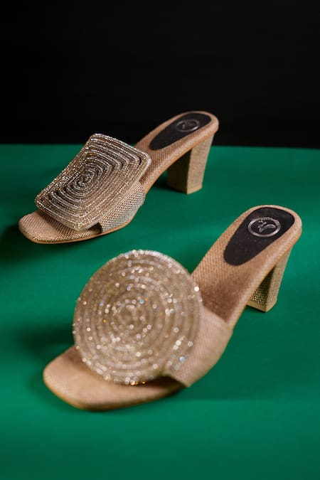 Silver Rhinestone 3 inch Block Heel Women's Sizes 5.5, 6.5, 7, 8.5 | eBay