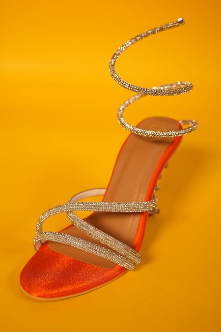 Orange discount strappy heels