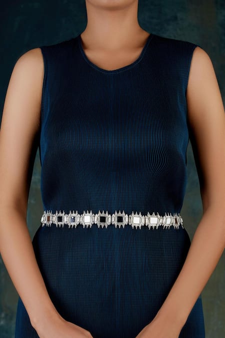 House Of Tuhina Fort Mirror Embellished Belt 