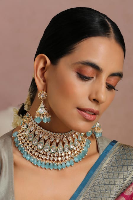 Swabhimann Polki Embellished Layered Choker Set 