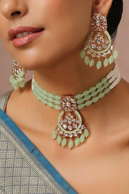 Swabhimann Multi-Layered Bead Choker Set 
