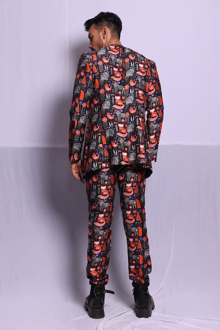 Debarun Alderic Jungle Print Blazer With Trouser 
