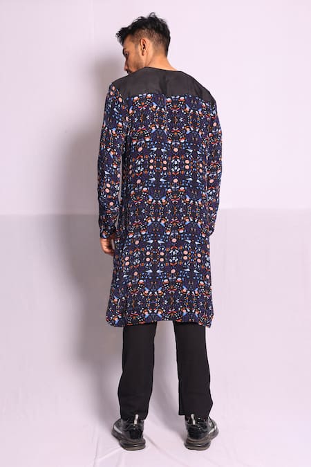 Debarun Denver Abstract Print Kurta With Trouser 