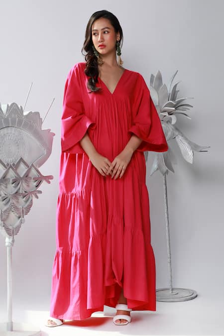 Ekastories Cotton Tiered Maxi Dress 