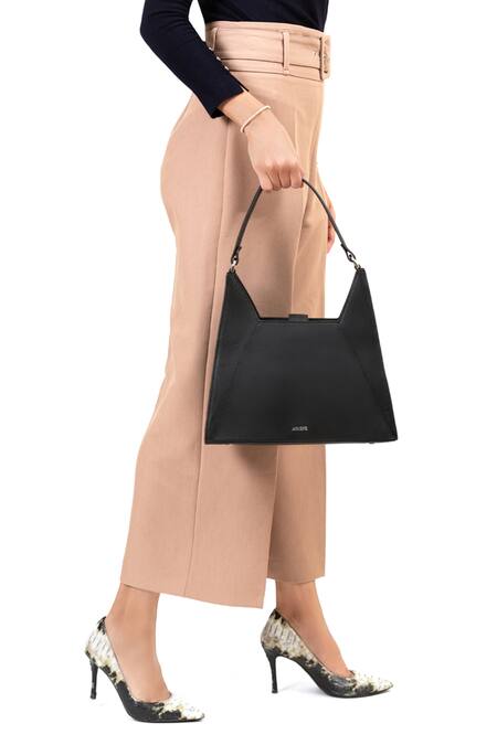 Buy Black Plain Anna Structured Shoulder Bag by ADISEE Online at