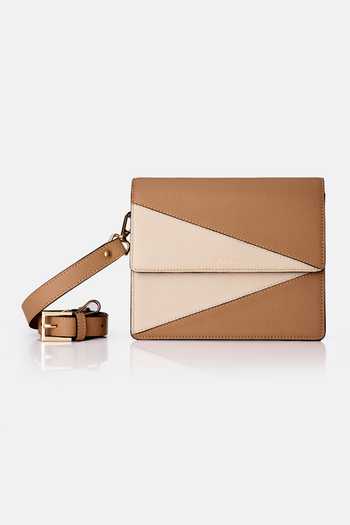 Shop Adisee Beige Diana Colorblock Leather Mini Structured Bag Online at Aza Fashions Shop_Adisee_Beige Diana Colorblock Leather Mini Structured Bag_Online_at_Aza_Fashions