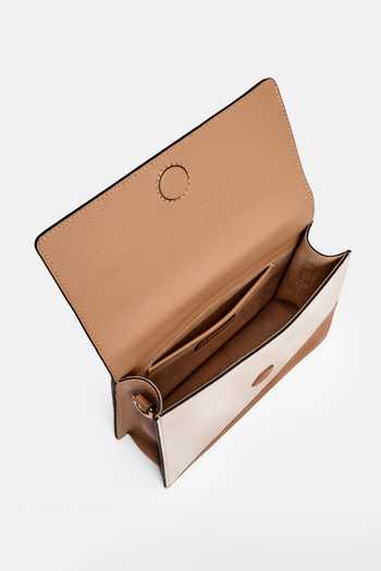 Adisee Beige Diana Colorblock Leather Mini Structured Bag at Aza Fashions Adisee_Beige Diana Colorblock Leather Mini Structured Bag_at_Aza_Fashions