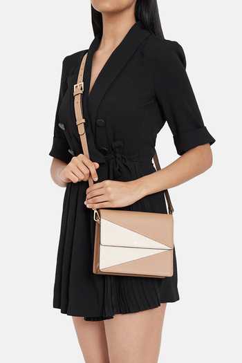 Shop Adisee Beige Diana Colorblock Leather Mini Structured Bag Shop_Adisee_Beige Diana Colorblock Leather Mini Structured Bag