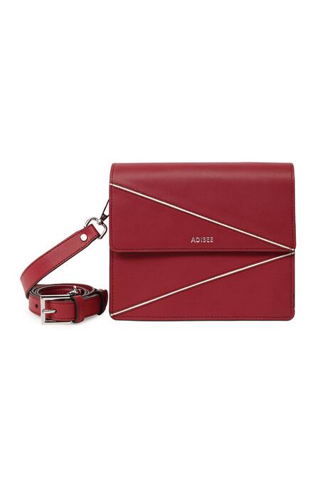 Adisee Maroon Diana Mini Leather Bag Online at Aza Fashions Adisee_Maroon Diana Mini Leather Bag_Online_at_Aza_Fashions