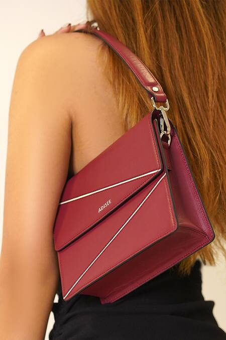 Shop Adisee Maroon Diana Mini Leather Bag Shop_Adisee_Maroon Diana Mini Leather Bag