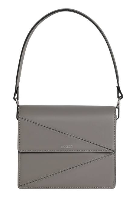 Buy_Adisee_Grey Diana Mini Leather Structured Bag_Online_at_Aza_Fashions
