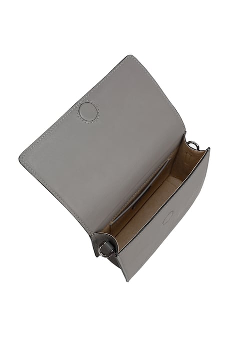Shop_Adisee_Grey Diana Mini Leather Structured Bag_Online_at_Aza_Fashions