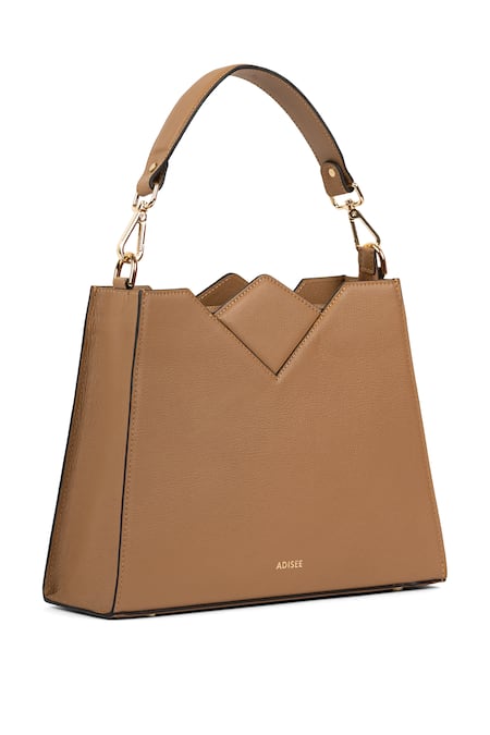 Shop_Adisee_Beige Olivia Geometric Leather Bag _at_Aza_Fashions