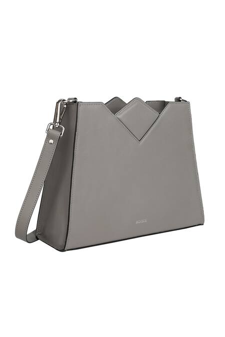 Adisee Grey Olivia Structured Leather Bag 