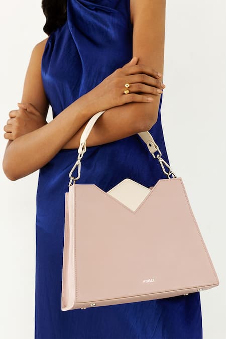 Buy Adisee Pink Olivia Structured Pastel Leather Bag at Aza Fashions Buy_Adisee_Pink Olivia Structured Pastel Leather Bag_at_Aza_Fashions
