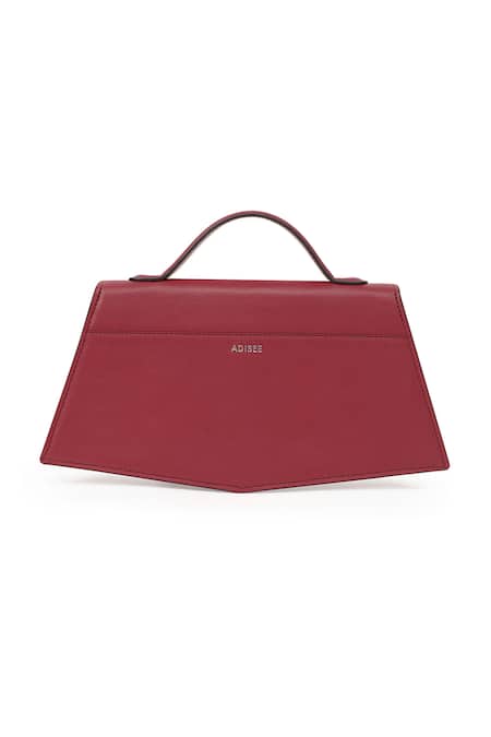 Buy_Adisee_Maroon Fiona Handcrafted Structured Bag_Online_at_Aza_Fashions