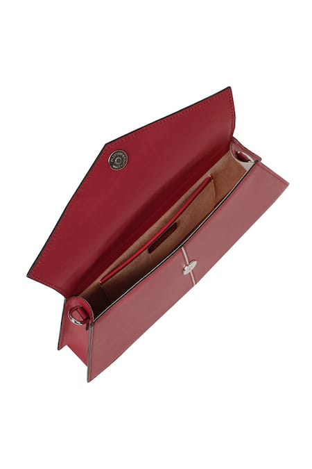 Adisee_Maroon Fiona Handcrafted Structured Bag_at_Aza_Fashions