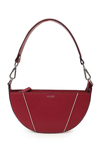 Buy_Adisee_Maroon Ava Semi Circular Structured Bag_Online_at_Aza_Fashions