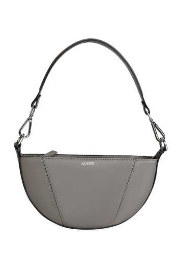 Buy Adisee Grey Ava Semi Circular Structured Leather Bag Online at Aza Fashions Buy_Adisee_Grey Ava Semi Circular Structured Leather Bag_Online_at_Aza_Fashions