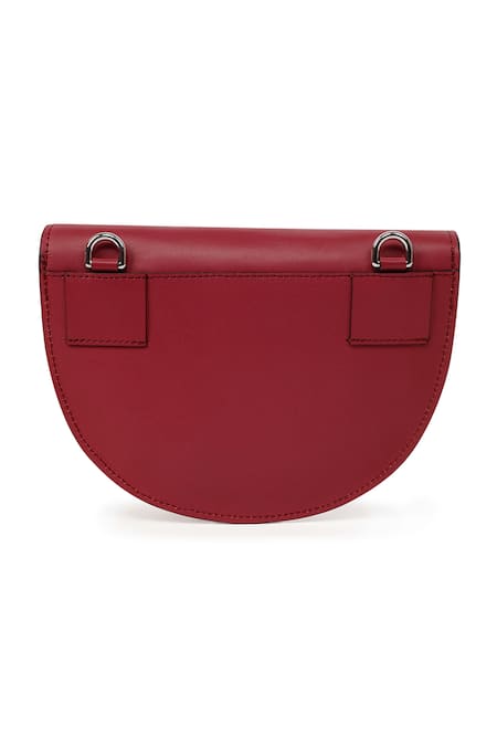 Adisee_Maroon Suzy Leather 3d Structured Bag_Online_at_Aza_Fashions