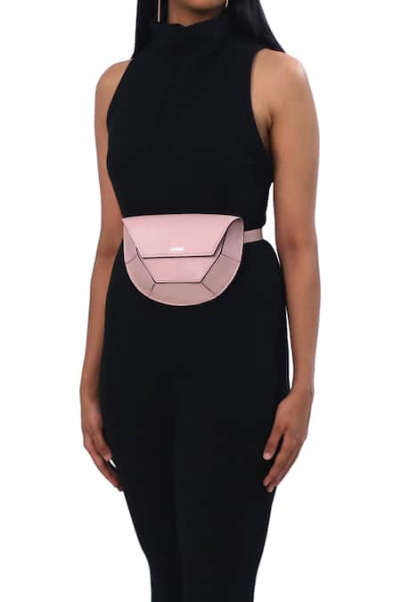 Shop_Adisee_Pink Suzy 3d Structured Pastel Leather Bag_Online_at_Aza_Fashions