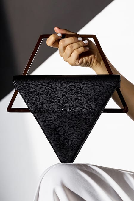 Buy_Adisee_Black Jade Triangular Structured Leather Bag