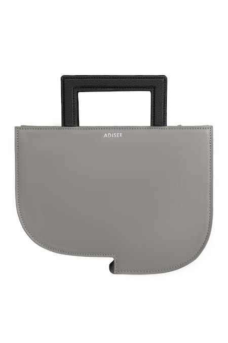 Adisee_Grey Donna Sturdy Handle Structured Bag _Online_at_Aza_Fashions