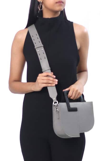 Buy_Adisee_Grey Donna Sturdy Handle Structured Bag _Online_at_Aza_Fashions