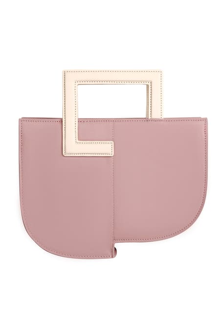 Adisee_Pink Donna Sturdy Handle Structured Pastel Bag _Online_at_Aza_Fashions
