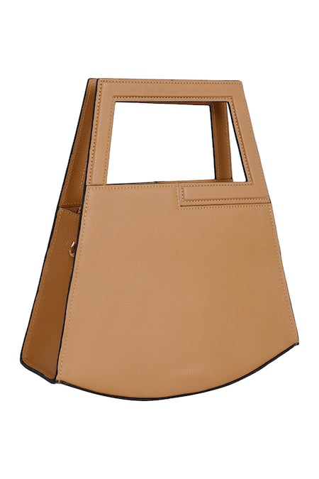 Shop_Adisee_Beige Jil Geometric Leather Bag _at_Aza_Fashions