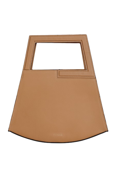 Buy_Adisee_Beige Jil Geometric Leather Bag _Online_at_Aza_Fashions